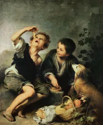 Niños comiendo una tarta, 1670-75